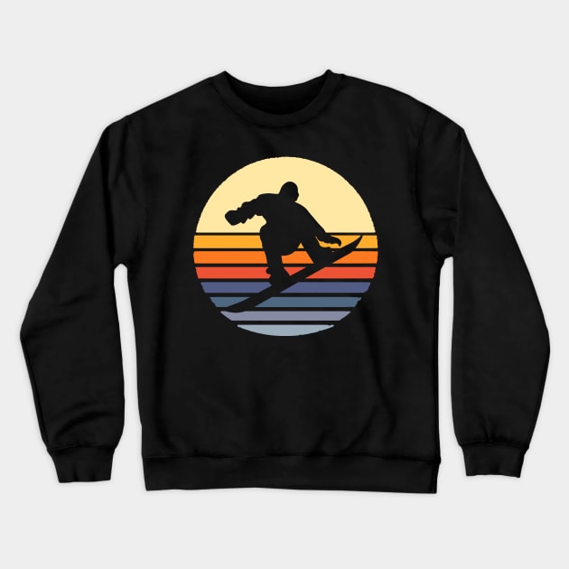 Retro Snowboard Snowboarder Crewneck Sweatshirt by funkyteesfunny